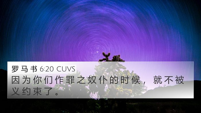 罗 马 书 6:20 CUVS 4K Wallpaper - 因 为 你 们 作 罪 之 奴 仆 的 时 候 - 4K Wallpaper Bible Verse