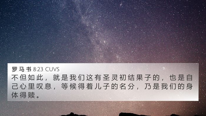 罗 马 书 8:23 CUVS Bible Verse Image