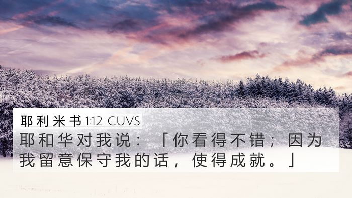耶 利 米 书 1:12 CUVS 4K Wallpaper - 耶 和 华 对 我 说 ： 「 你 看 得 不 - 4K Wallpaper Bible Verse
