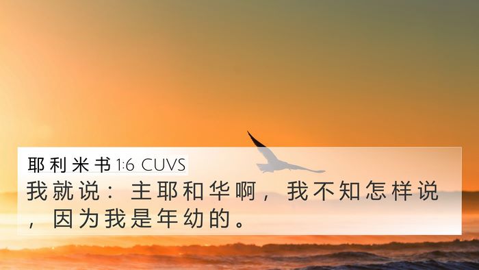 耶 利 米 书 1:6 CUVS Bible Verse Image
