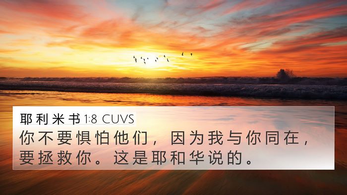 耶 利 米 书 1:8 CUVS 4K Wallpaper - 你 不 要 惧 怕 他 们 ， 因 为 我 与 - 4K Wallpaper Bible Verse