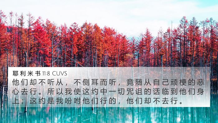 耶 利 米 书 11:8 CUVS Bible Verse Image