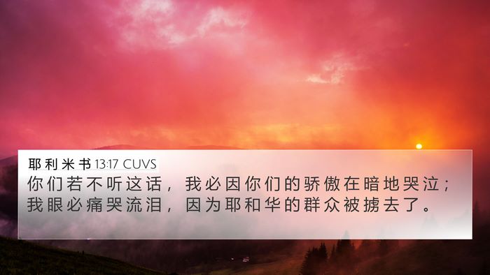 耶 利 米 书 13:17 CUVS Bible Verse Image