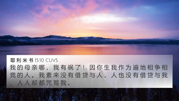 耶 利 米 书 15:10 CUVS Bible Verse Image