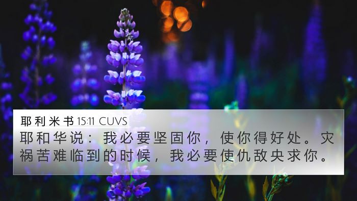 耶 利 米 书 15:11 CUVS Bible Verse Image