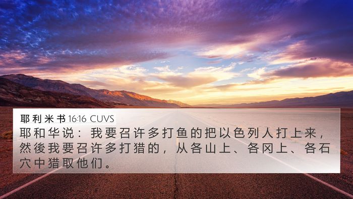 耶 利 米 书 16:16 CUVS Bible Verse Image