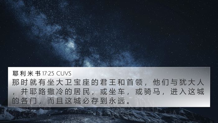 耶 利 米 书 17:25 CUVS Bible Verse Image
