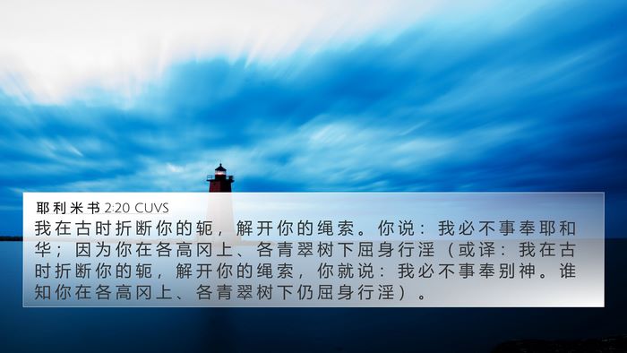 耶 利 米 书 2:20 CUVS Bible Verse Image