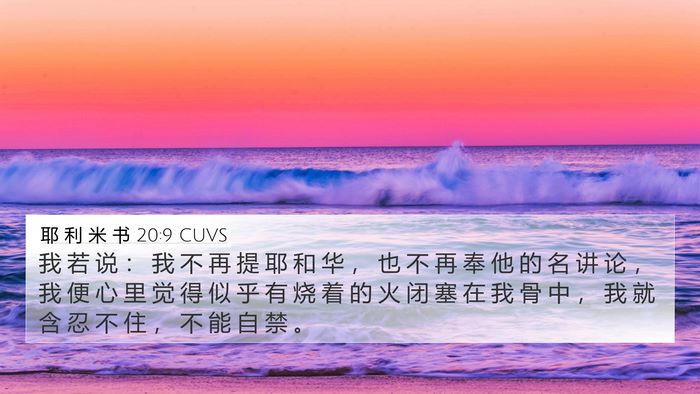 耶 利 米 书 20:9 CUVS Bible Verse Image