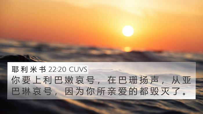 耶 利 米 书 22:20 CUVS Bible Verse Image