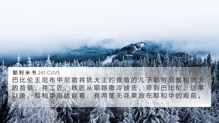 耶 利 米 书 24:1 CUVS Bible Verse Image