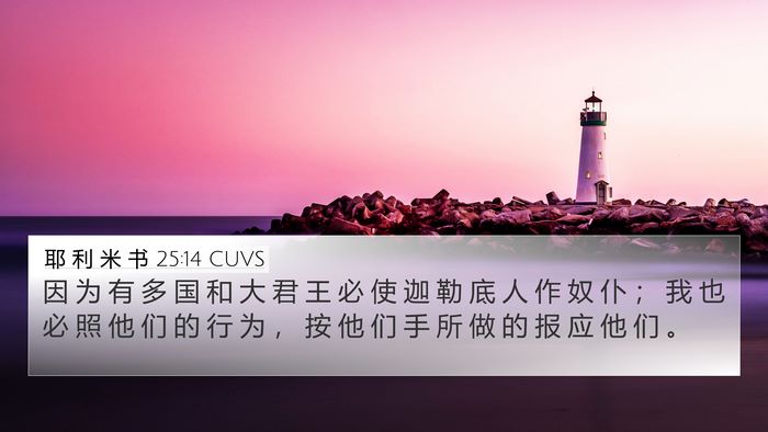 耶 利 米 书 25:14 CUVS Bible Verse Image