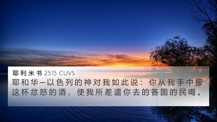 耶 利 米 书 25:15 CUVS Bible Verse Image