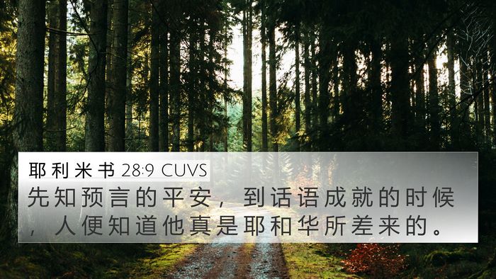 耶 利 米 书 28:9 CUVS Bible Verse Image