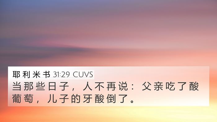 耶 利 米 书 31:29 CUVS Bible Verse Image