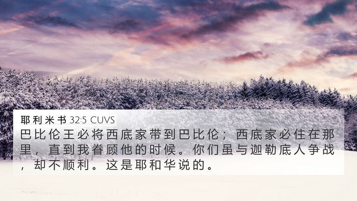 耶 利 米 书 32:5 CUVS Bible Verse Image