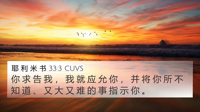 耶 利 米 书 33:3 CUVS Bible Verse Image