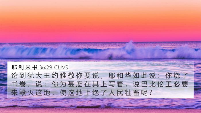 耶 利 米 书 36:29 CUVS Bible Verse Image