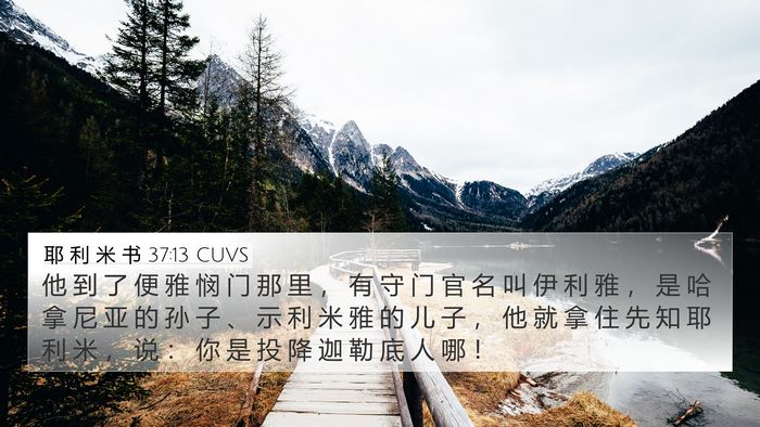 耶 利 米 书 37:13 CUVS Bible Verse Image