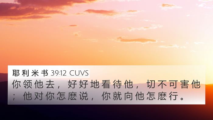 耶 利 米 书 39:12 CUVS 4K Wallpaper - 你 领 他 去 ， 好 好 地 看 待 他 ， - 4K Wallpaper Bible Verse