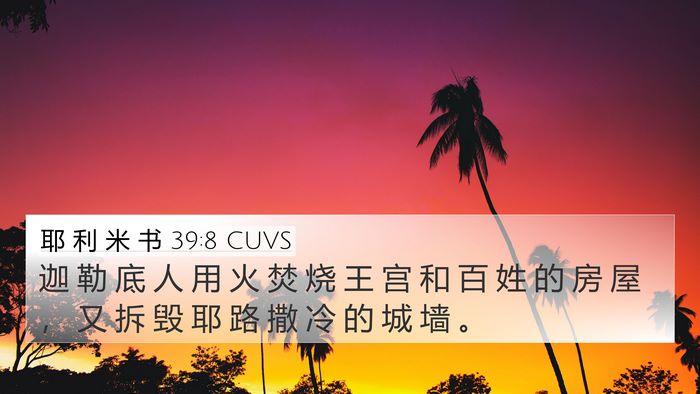 耶 利 米 书 39:8 CUVS Bible Verse Image