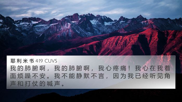 耶 利 米 书 4:19 CUVS Bible Verse Image
