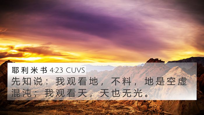 耶 利 米 书 4:23 CUVS Bible Verse Image