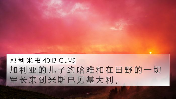 耶 利 米 书 40:13 CUVS Bible Verse Image