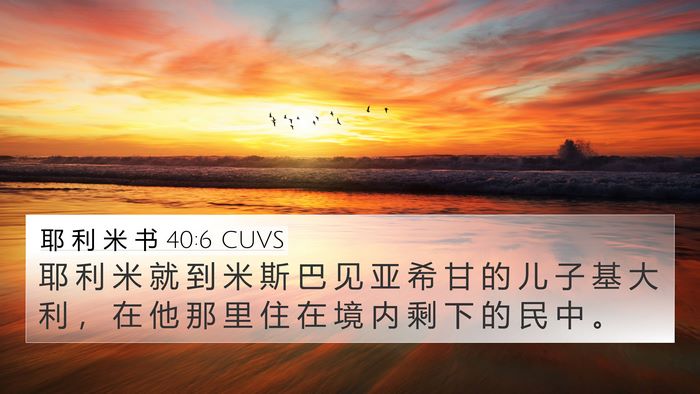 耶 利 米 书 40:6 CUVS Bible Verse Image