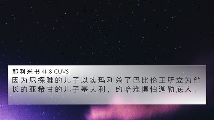 耶 利 米 书 41:18 CUVS Bible Verse Image