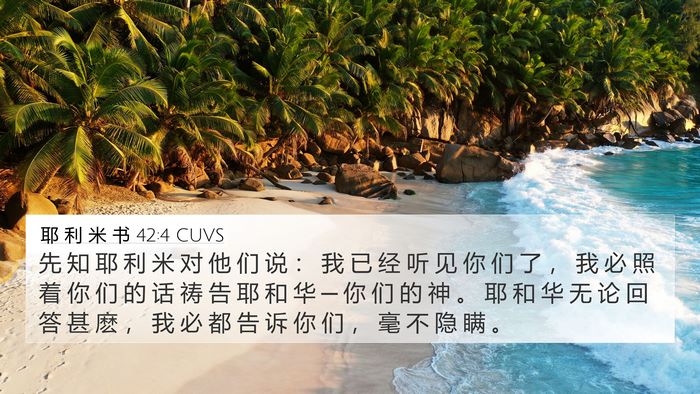 耶 利 米 书 42:4 CUVS Bible Verse Image