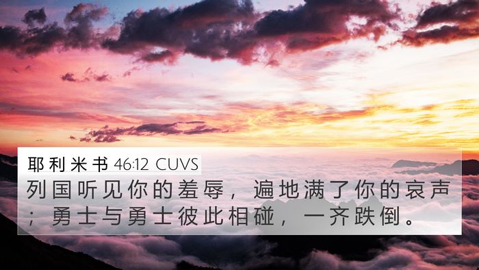 耶 利 米 书 46:12 CUVS Bible Verse Image