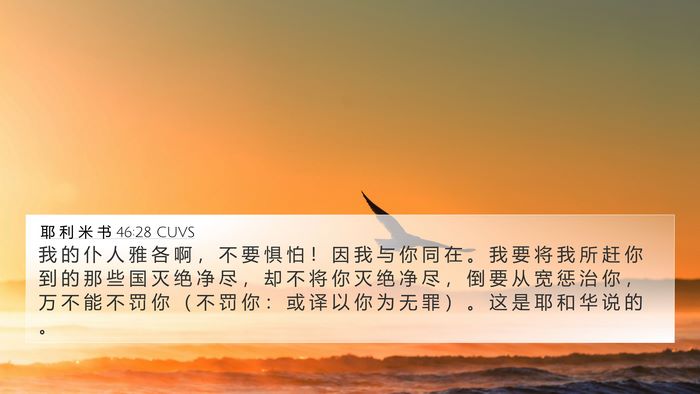 耶 利 米 书 46:28 CUVS Bible Verse Image