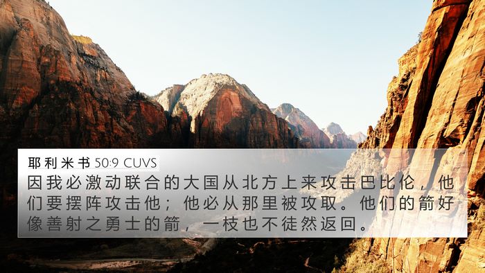 耶 利 米 书 50:9 CUVS Bible Verse Image