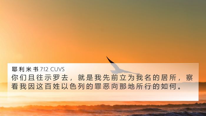 耶 利 米 书 7:12 CUVS Bible Verse Image