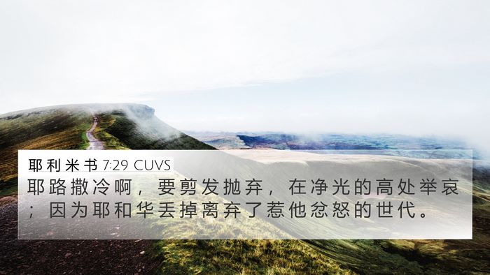 耶 利 米 书 7:29 CUVS Bible Verse Image