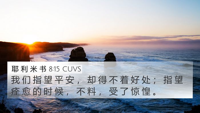 耶 利 米 书 8:15 CUVS 4K Wallpaper - 我 们 指 望 平 安 ， 却 得 不 着 好 - 4K Wallpaper Bible Verse