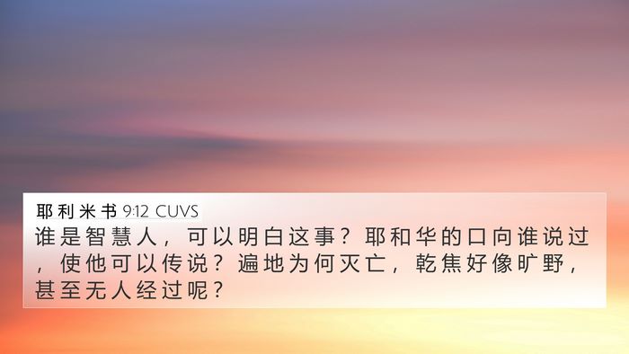 耶 利 米 书 9:12 CUVS Bible Verse Image