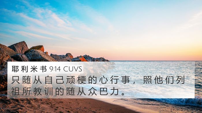 耶 利 米 书 9:14 CUVS Bible Verse Image