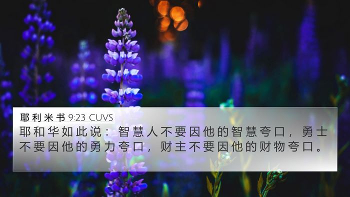耶 利 米 书 9:23 CUVS Bible Verse Image
