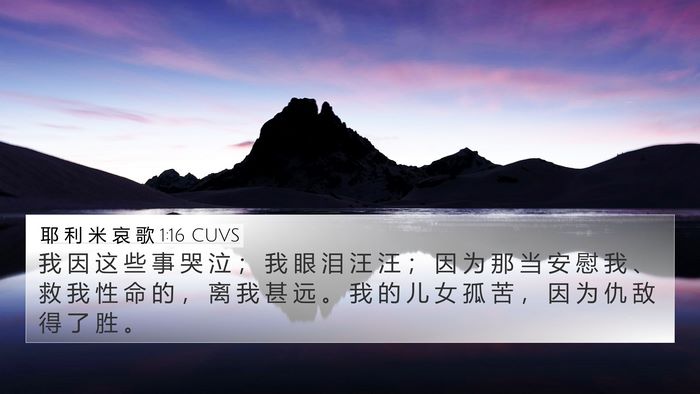 耶 利 米 哀 歌 1:16 CUVS Bible Verse Image