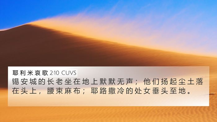 耶 利 米 哀 歌 2:10 CUVS Bible Verse Image
