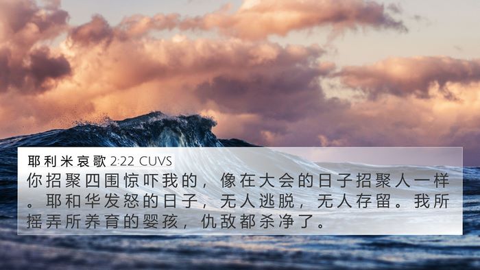 耶 利 米 哀 歌 2:22 CUVS Bible Verse Image