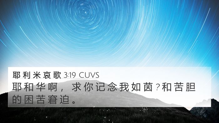 耶 利 米 哀 歌 3:19 CUVS Bible Verse Image
