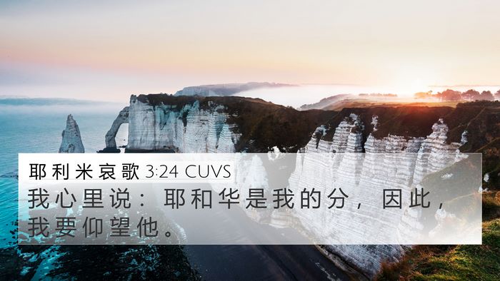耶 利 米 哀 歌 3:24 CUVS Bible Verse Image