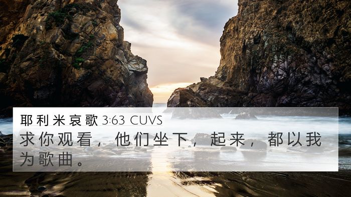 耶 利 米 哀 歌 3:63 CUVS Bible Verse Image