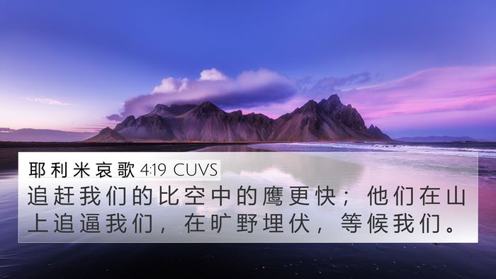 耶 利 米 哀 歌 4:19 CUVS Bible Verse Image
