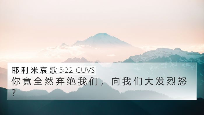 耶 利 米 哀 歌 5:22 CUVS Bible Verse Image
