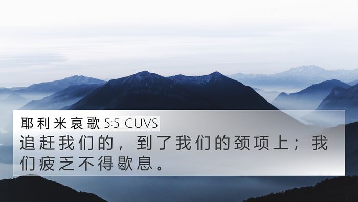 耶 利 米 哀 歌 5:5 CUVS Bible Verse Image