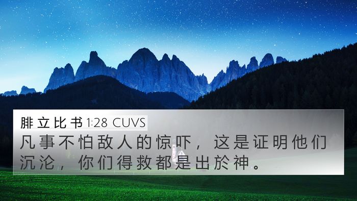 腓 立 比 书 1:28 CUVS Bible Verse Image